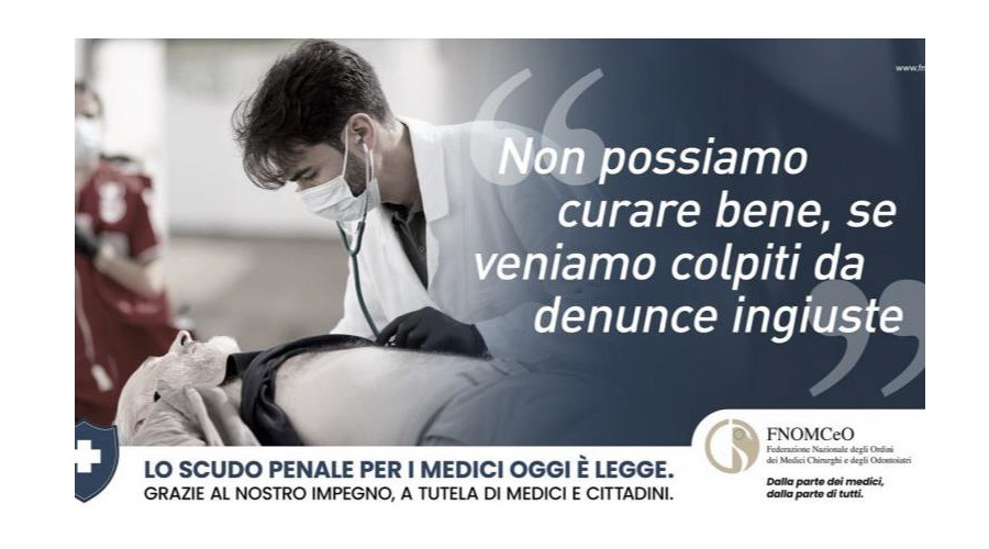 Clicca per accedere all'articolo Campagna FNOMCeO dedicata allo scudo penale